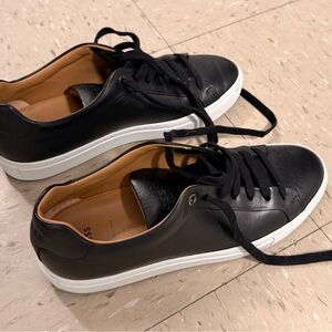 Boss Black Leather Sneakers for Men Business Casual